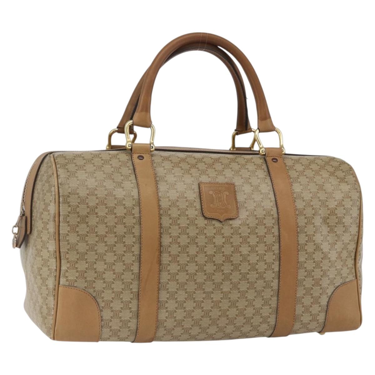 CELINE Macadam Canvas Hand Bag PVC Beige Gold Auth 162033