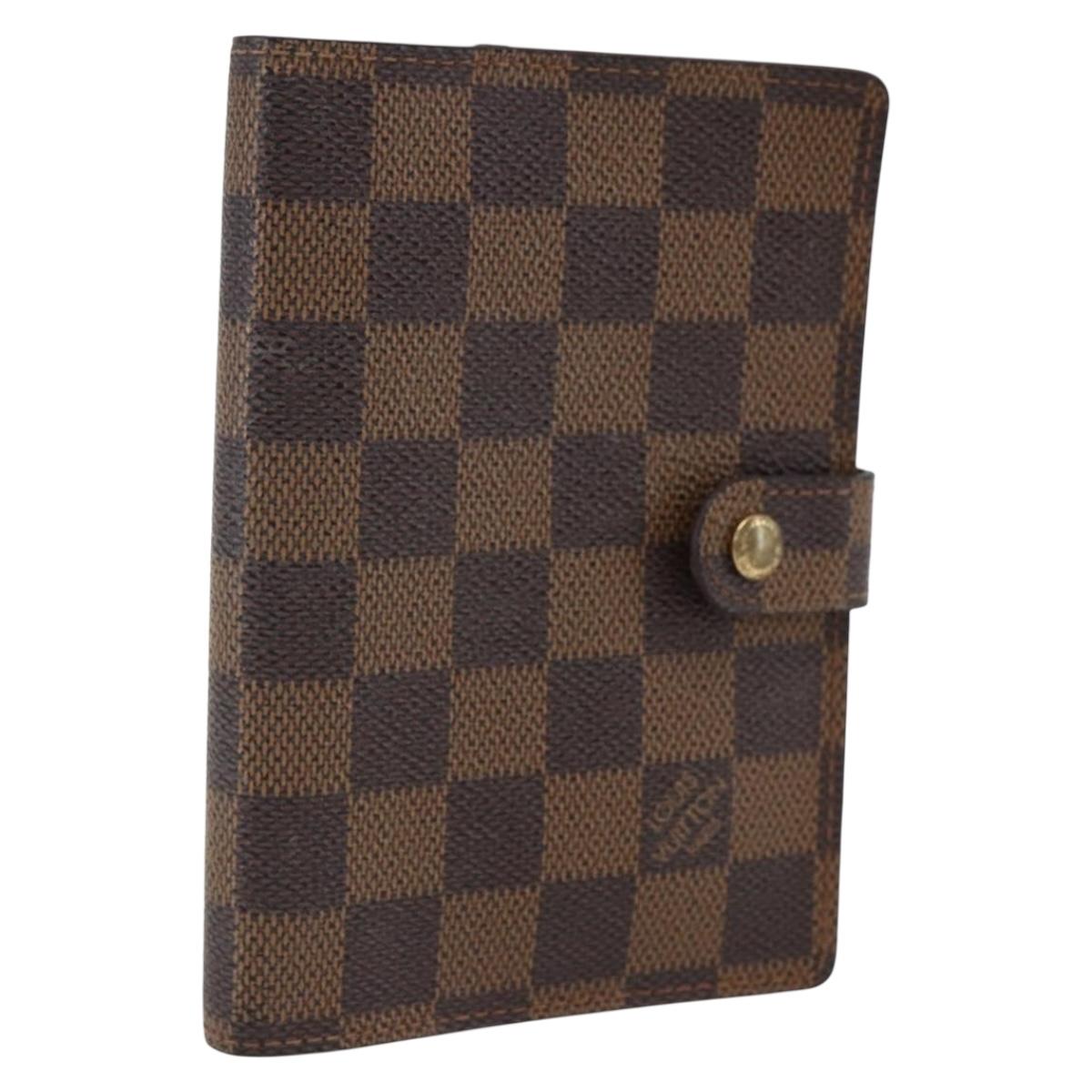 LOUIS VUITTON Damier Ebene Agenda PM Day Planner Cover R20700 LV Auth 171320
