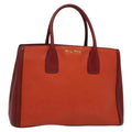 Miu Miu Hand Bag Leather Red Gold Auth 125761