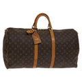 LOUIS VUITTON Monogram Keepall 55 Boston Bag M41424 LV Auth 130742