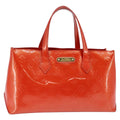 LOUIS VUITTON Monogram Vernis Wilshire PM Bag Orenge Sunset M93644 Auth 143951