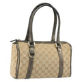 GUCCI GG Canvas Abbey Hand Bag Beige Gold 130942 Auth 150945