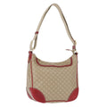 CELINE Macadam Canvas Shoulder Bag PVC Beige Gold Auth 161067