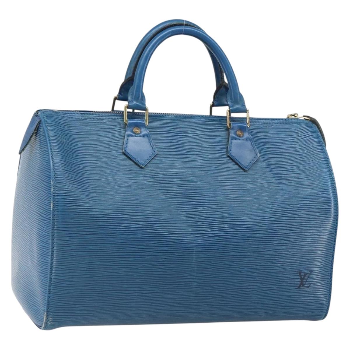 LOUIS VUITTON Epi Speedy 30 Hand Bag Toledo Blue M43005 LV Auth 168441