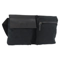 GUCCI GG Canvas Waist bag Black Silver 28566 Auth 176277