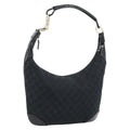 GUCCI GG Canvas Shoulder Bag Black Gold 001 4157 Auth 181346