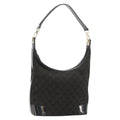 GUCCI GG Canvas Shoulder Bag Black Gold 001 4204 Auth 182428