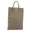 GUCCI GG Supreme Hand Bag PVC Beige Silver 117551 Auth 183237