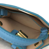 FENDI Nano Peekaboo Leather Mini Chain Shoulder Bag Blue