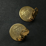 HERMES Sellier Gold Tone Earrings